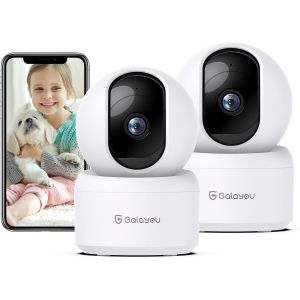 KALANKA-2K(3MP) Camera Surveillance WiFi Int&eacute;rieure - Cam&eacute;ra Interieur Maison 360&deg;, D&eacute;tection Humaine AI, Suivi Intelligent pour Bebe/Chien/Chat/Animaux, Alerte Instantan&eacute;e G2 (Lot de 2) - Neuf
