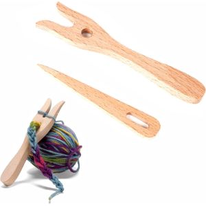 Fourchette à Tricoter En Bois Naturel Tricotin Manuel Enfant Fourchette a Tricoter Grand Oeil Aiguille Corde En Bois Tressé Faite à La Main Bracelet Collier Outils Tress - Neuf
