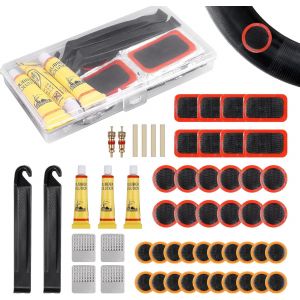 LETNERNY-Jeunesse Un xe, Kit Reparation Velo,Kit De Réparation Pour Chambre À Air,Kit Reparation Pneu Velo,Rustine Velo,Rustine Chambre A Air, Kit Crevaison Velo Pour Motos - Neuf