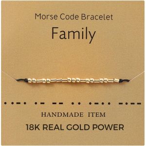 Kal-Cadeaux Pour Femmes Maman, Fille, Meilleure Amie - Fait &Agrave; Main Avec Placage En Or/Platine 18k, Bracelet En Cordon Perl&eacute; Ajustable, Avec Carte-Cadeau, Pour Anniversaire No&euml;l Action De Gr&acirc;ce - Neuf