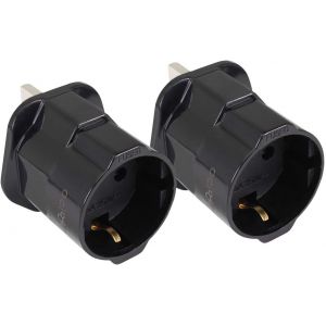 Adaptateur Prise Anglaise, 2X Prise Anglaise Adaptateur Francais, Dubai, Irlande, Angleterre, Convertisseur de EU vers UK, Europe ver UK Adapter, 3 Broches vers 2 Broches, Noir - Neuf