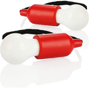 KALANKA-COM-FOUR® 2x lampe suspendue LED avec interrupteur à tirette, lampe suspendue sans fil, ampoule à piles avec interrupteur à cordon, pour le camping et les festivals (02 pièces - cordon - roug - Neuf