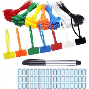 MEVRONISSHOP-Attache Cable Color&eacute;es,250 Pi&egrave;ces Attaches Pour Marqueurs De C&acirc;ble,Nylon C&acirc;ble Zip Liens Etiquettes Serre-C&acirc;bles,Cable Mangament pour Maison,Bureau,Jardin,Garage,Atelier 150mm x 3mm - Neuf