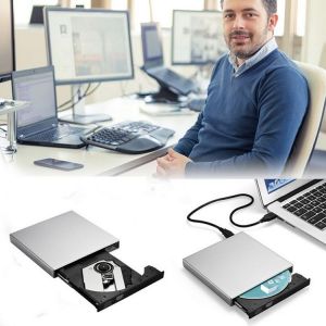 Lecteur CD/DVD externe DVD Combo CD-RW Portable Slim USB 2.0 Graveur CD pour Windows 2000/XP/Vista/L - Neuf