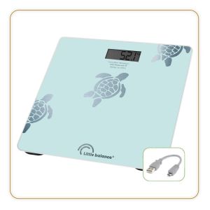 8730 Tortues Aqua Métallisées, Pèse-Personne Sans Pile, Rechargeable Usb-C, Réparable, 180 Kg, Design Aqua Métallisée - Neuf