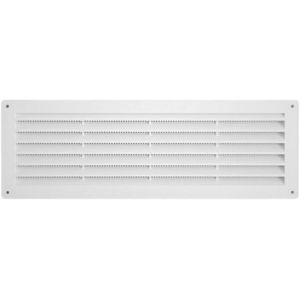 Grille de ventilation rectangulaire, grille d'aération en plastique carrée, équipée de moustiquaire, protection contre les insectes, couleur blanche, fabriquée en Italie (360 x 120 mm) - Neuf