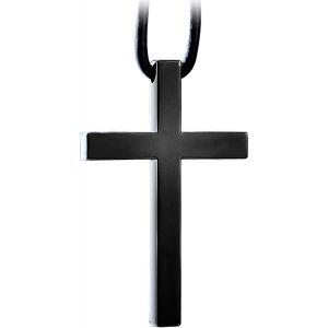 KAL-Pendentif En Forme De Croix En Métal Porte-Bonheur, Décoration Minimaliste À Suspendre Pour Rétroviseur De Voiture, Cadeau Chrétien Pour Accessoires D'Intérieur De Voiture, 1 Paquet (Noir) - Neuf