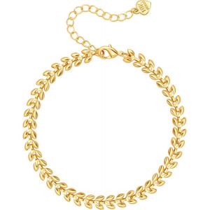 Eryi-18k Or À La Main Stratifié Bijoux Femmes Chaîne Bracelet - Neuf