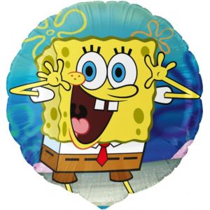 Ballon Anniversaire Bob Esponja,Remplir d'Hélium ou d'Air,Décoration en Feuille Rond Thème Bob Esponja,Gonflable à l'Hélium ou à l'Air,Matériau très Résistant,1 Unité,46cm - Neuf