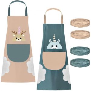 ERYI-Lot De 2 Tabliers De Cuisine Imperméables Pour Femme - Pour Cuisine, Restaurant, Café, Style Femme - Neuf
