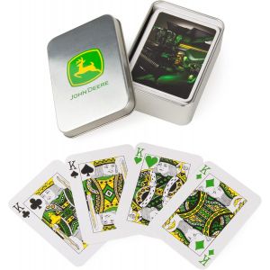 ChenQuanSarl-Jeu De 52 Cartes À Jouer Dans Une Boîte Métallique Avec Image De Tracteur, Boîte En Étain Avec Logo, Jeu De Cartes Pour Enfants À Partir De 6 Ans - Neuf