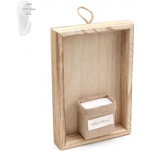 TEPPE-Jardiniere Suspendue, 23 × 15,5 cm Pots de Fleurs à Suspendre, en Bois Pot Suspendu, avec Cordon et Crochet, Convient pour Le Salon ou Le Bureau - Neuf