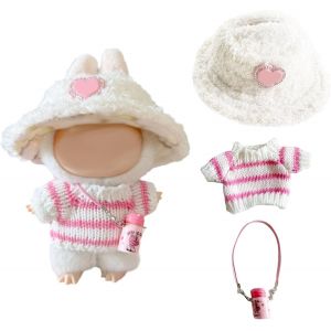 KALANKA-3PCS Doll Peluche,Mini Peluche,Vêtements pour Poupée Outfit für Puppe,Bonnet Et Bouteille d'eau pour Doll - Neuf