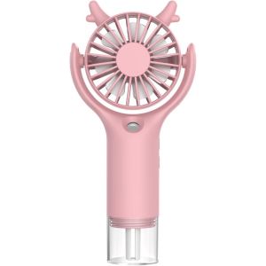 Ventilateur Pulvérisation Portatif,Mini Ventilateur Portatif Rechargeable par USB - Refroidisseur d'air Ventilateur de Poche,Ventilateur à main pour Camping,Bureau,Extérieur,Voyage (Rose 1) - Neuf