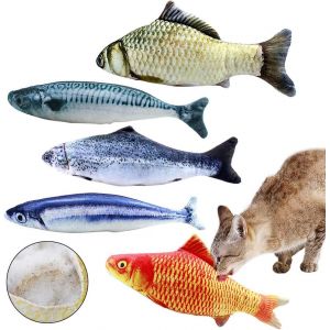 Letnerny-5pcs Cataire Jouets Poisson, 20cm Cataire Chat Jouets, Cataire Poisson, Simulation En Peluche Poissons, Poisson En Peluche, Interactif Chat Oreiller, Chat Jouet En Peluche Pour Chaton Kitty - Neuf