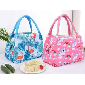 Sac &agrave; lunch isotherme pour le stockage et le transport des aliments, fermeture &agrave; glissi&egrave;re, polyester r&eacute;sistant, 28 cm x 24 cm x 12 cm - Neuf