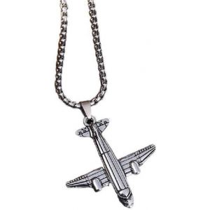 Trahoo-Collier Avion Pour Homme, Garçon, Collier Avec Pendentif Avion Punk Rock Avec Chaîne De 27,6"", Chaîne Hip Hop, Collier Amulette Pilote, Cadeau Pour Assistant De Vol - Neuf