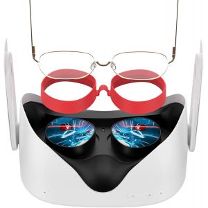 Kalsw-Silicone Anti-Rayures Protection Lentille Pour Oculus/Meta Quest 2-Accessoire Vr Emp&ecirc;che Les Lunettes De Rayer Les Lentilles Vr (Rouge) - Neuf