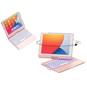 Clavier Bluetooth avec pav&eacute; tactile pour iPad 7e, 8e et 9e g&eacute;n&eacute;ration, or rose - Neuf