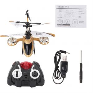 Helicoptere Telecommande Anti-Impact 4,5 Canaux Pour Enfants, Modele D'avion Rc A Chargement Usb (Dore) - Neuf