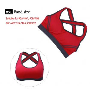 Soutien-Gorge De Sport Rembourre Sans Coutures Pour Femme, Ideal Pour Le Yoga, Le Fitness, L'etirement Et L'entrainement (Rose Rouge, Taille Xxl) - Neuf