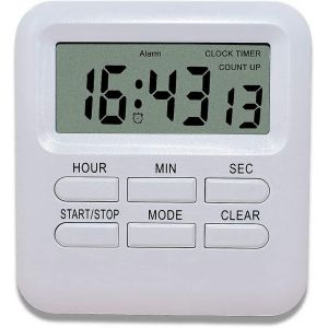Minuterie Numérique Avec Fonction Horloge/Réveil 3 En 1,Minuterie De Cuisine Magnétique,Chronomètre De Compte À Rebours - Neuf