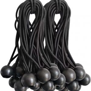 Des Élastiques Avec Des Boules - Pack De 50, 15 Cm Universel Tendeurs Avec Des Liens - Lourds Sangle Élastique Parfait Pour Le Camping, Bagages Et De Bâches - Noir - Neuf