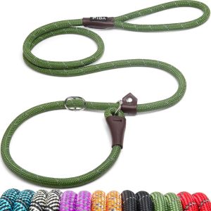Jgd-Laisse Pour Chien,1.8 M,Taille Unique,Facile &Agrave; Enfiler,Pas De Collier Ou De Harnais N&eacute;cessaire,Corde D'escalade Durable Et R&eacute;sistante Aux Intemp&eacute;ries Avec Coutures R&eacute;fl&eacute;chissantes (Vert) - Neuf