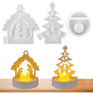 Moule En Silicone Pour Cr&egrave;che, Moule Resine Epoxy, Moule Silicone Platre, Moule Silicone Bougeoir Cr&egrave;che 3d, Moules Bougeoir Silicone Pour Bougie, Artisanat D&eacute;coration De Maison - Neuf