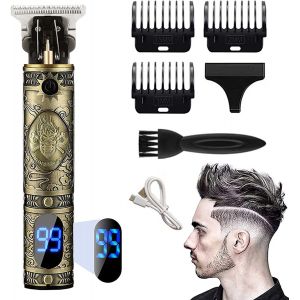 Tondeuse Cheveux Hommes Electriques Tondeuse Barbe Homme Tondeuse Barbe Kit Tondeuse &Agrave; Cheveux Rasoir Professionnelle En T Sans Fil &Eacute;lectrique Avec &Eacute;cran Lcd Pour Salon De Coiffure Et La Famille - Neuf