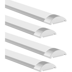 Kal-Lot De 4 Réglette Led Étanche 115cm, Plafonnier Exterieur Led 40w 4800lm Blanc Neutre 4500k, Neon Tube Led Aluminium Et Pc Luminaire Pour Garage, Entrepôt, Bureau, Sous-Sol, Atelier - Neuf