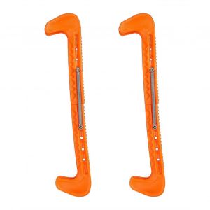 1 Paire De Protège-Lames De Patin De Hockey Sur Glace En Plastique Réglables (Orange) - Neuf