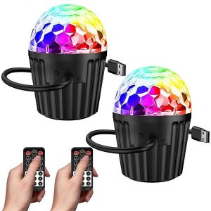 Lot De 2 Mini Boule Disco Portable Pour ,Lumière Stroboscopique Rgb Dj-Générique - Neuf