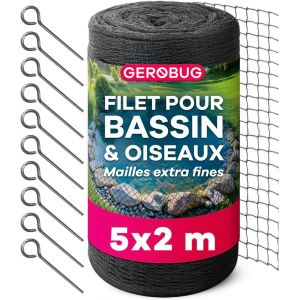 KALANKA-GEROBUG Filet Bassin 5x2 M - Protection Efficace avec Filet Anti Oiseaux Petite Maille Résistant aux UV et Intempéries - Filet Protection Oiseaux, Filet Bassin Poisson Exterieur - Neuf