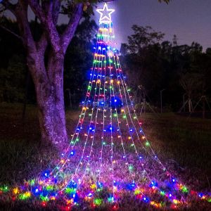 D&eacute;corations de no&euml;l en plein air de Star Lumi&egrave;res, 350 Rideau LED Cha&icirc;ne de Lumi&egrave;res, les &Eacute;toiles de la Pendaison de No&euml;l l'Arbre de Lumi&egrave;res avec 12"" d'&Eacute;toiles pour des Vacances, un Mariage, un Par - Neuf
