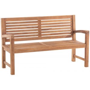 Banc De Jardin En Teck Massif Avec Dossier &Agrave; Barreaux Et Accoudoirs 150 Cm 10_0008622 - Neuf