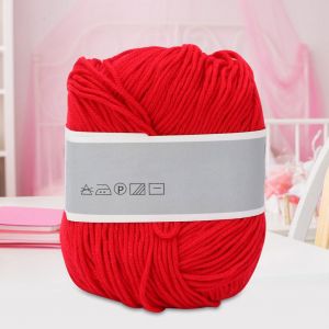 Fil de coton epais pour bebe, tissage manuel (rouge vif) - Neuf