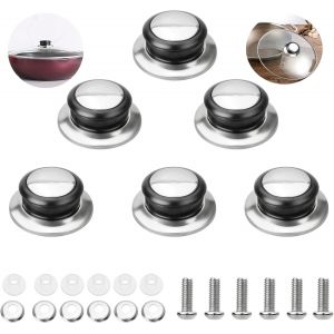 6 Pièces Bouton De Couvercle En Acier Inoxydable Poignée De Couvercle Avec Vis, Universelles De Couvercles Couvercle De Casserole Poignée De Remplacement Pour Les Ustensiles De Cuisine - Neuf