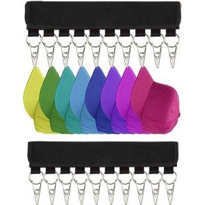 Lot de 2 cintres pour casquettes de baseball, organiseur pour casquettes, pour sèche-linge pliable (noir) - Neuf