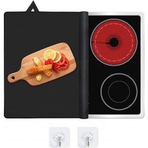 Tapis Pour Table De Cuisson À Induction 62 X 53 Cm, Couverture De Table De Cuisson Électrique, Tapis De Protection Pour Poêle En Verre Avec Revêtement Antidérapant (Marbre - Neuf