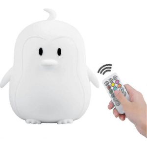 Veilleuse Bébé Silicone Penguin Lumière 9 Couleurs Télécommande Rechargeable Led Intérieur Extérieur Camping - Neuf
