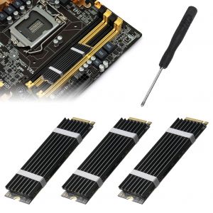 M.2 SSD Cooler Heatsink Dissipateur thermique,Radiateur Chipset de Chaleur de Refroidisseur Refroidissement,Dissipateur Thermique à Disque PS5 et PC Installation pour SSD M.2 PCIe NVMe,3 sets - Neuf