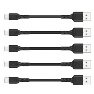 10cm Usb C Short Cable, [Pack Of 5] Usb A To Usb Type C 3a Fast Charge Usb C Cable Android Auto For Samsung Galaxy A12/A32/A52/S10/S20/S21, Xiaomi Redmi 9t/Note 10, Huawei, Google Pixel - Neuf