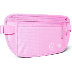 CAUC-Sac Banane Femme Ultra Fin avec Protection RFID, Antivol Banane Homme avec Sangle R&eacute;glable, Ceinture Course &agrave; Pied L&eacute;g&egrave;re pour Voyage et Sport, Pochette Secr&egrave;te pour Telephone et Passeport - Neuf