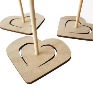 Supports De Beignets En Bois Support En Forme De Coeur Pour La F&ecirc;te D'anniversaire De Mariage Beignets D'affichage D&eacute;coration D'angle 35 * 15 * 1 - Neuf