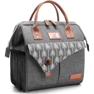 Mevronisshop-Sac Isotherme Repas Femme 11 L Lunch Bag Glaciere Souple Isotherme,Sac Repas Portable Multi-Usages Polyfonctionnel Et &Eacute;tanche, Lunch Box Pour &Eacute;tudian/Bureau-Gris - Neuf