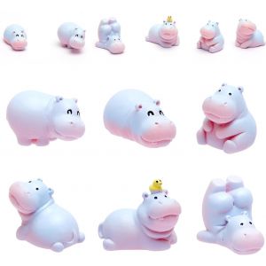 KALANKA-6PCS Mini Figurines Hippopotame Voiture, D&eacute;coration Voiture Hippopotame en R&eacute;sine Mignonne, Figurines Hippopotames Kawaii, Accessoires Int&eacute;rieurs Auto Tableau Bord, Int&eacute;rieur de La Voitures - Neuf