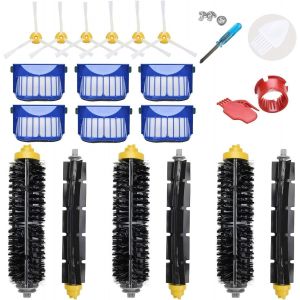 Pièces Accessoires Compatible Irobot Roomba 694 614 690 680 660 651 650 595 585 Robotique(3 X Brosse À Poils, 6 X Brosse Latérale, 6 X Filtres, 2 X Outils De Nettoyage De Brosse)[SSE7112672] - Neuf