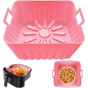 lbgwp60-Square Air Fryer Silicone Liners, 9 Inch 7 To 10 Qt Food Grade Reusable Heat Resistant Silicone Air Fryer Pots Inserts Baskets Bowl Accessories For Cosori Instant Vortex Air Fryer Oven Microw - Neuf