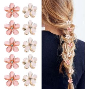 Kal-10 Pièce Mini Pinces À Cheveux En Diamant, Petites Pinces À Cheveux Pinces À Cheveux Pour Femmes,Filles,Mini Pinces À Cheveux Douces Pinces À Cheveux Pour Quotidien,Fête,Mariage (Blanc Et Rose) - Neuf